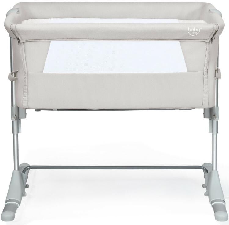 Slickblue Travel Portable Baby Bed Side Sleeper Bassinet Crib with Carrying Bag - Beige