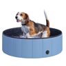 PawHut Hundepool  Planschbecken für Hunde, Schwimmbecken aus PVC+Holz, Blau, Ø100xH30 cm, Perfekt für heiße Tage  Aosom.de