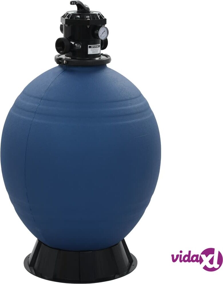 vidaXL Pool Sand Filter with 6 Position Valve Blue 660 mm