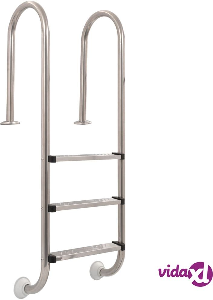 vidaXL Pool Ladder 3 Steps Stainless Steel 304 120 cm