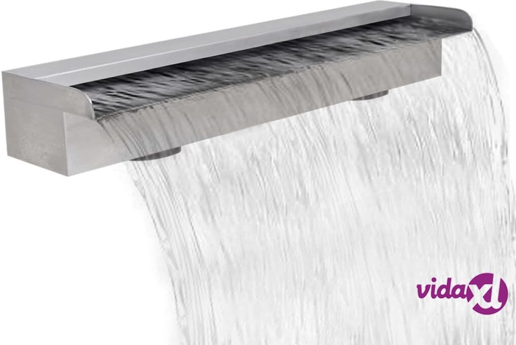 vidaXL Rectangular Waterfall Pool Fountain Stainless Steel 60 cm