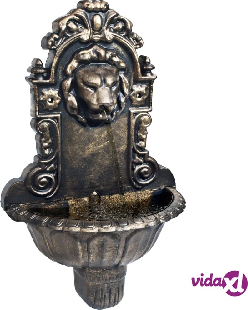 vidaXL Wall Fountain Lion Head Design Bronze