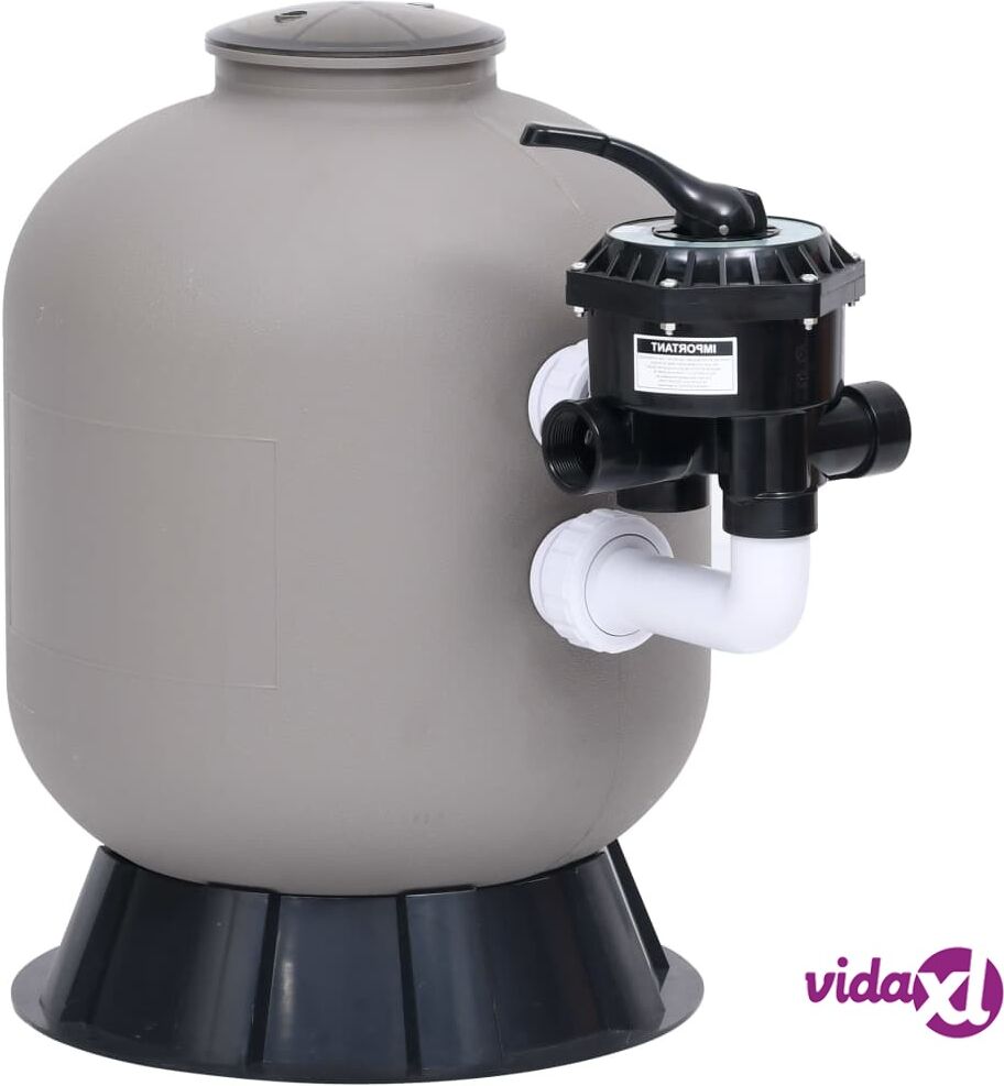 vidaXL Pool Sand Filter with Side Mount 6-Way Valve Grey