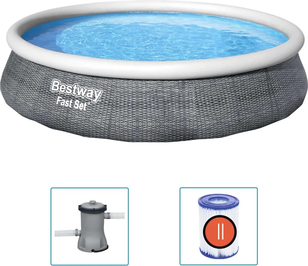 Bestway Ensemble de piscine gonflable Fast Set avec pompe 396x84 cm