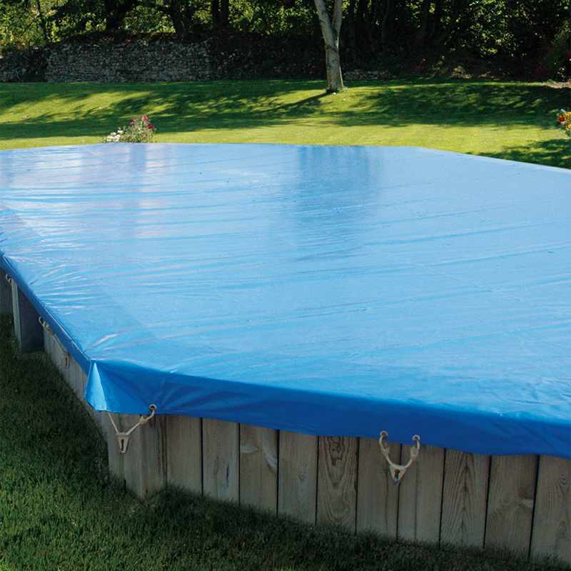 Sunbay Bâche d&rsquo;hivernage pour piscine bois Sunbay octogonale allongée Modèle - Safran II 6,20 x 3,95m et Safran 6,37 x 4,12m octogonale allongée