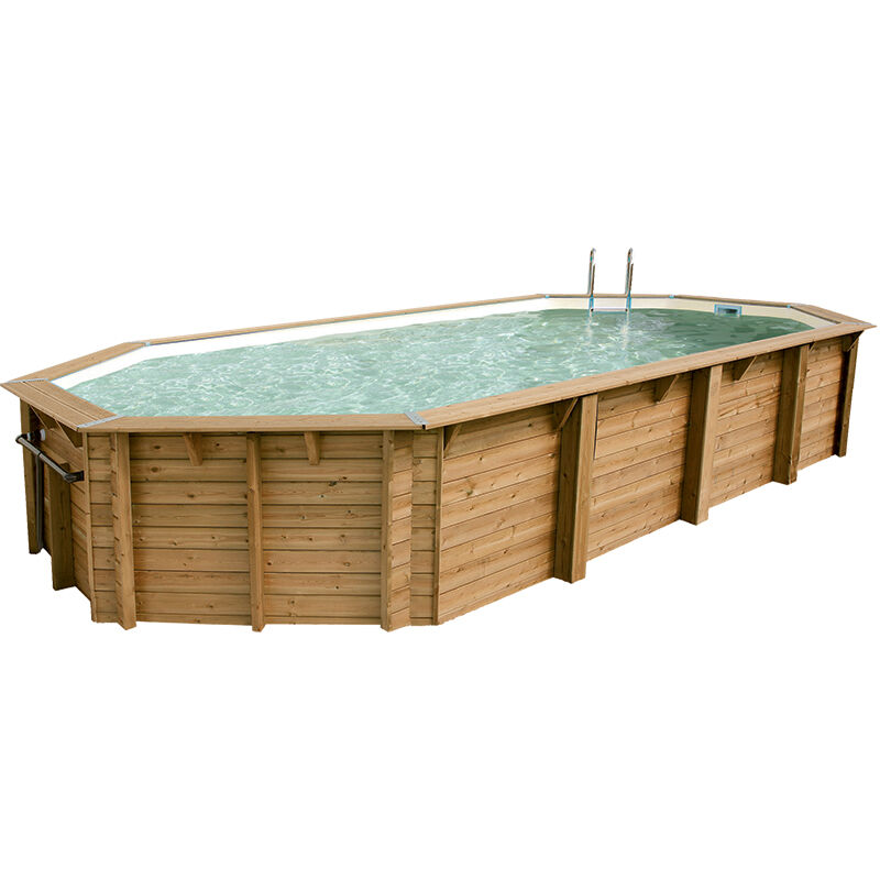 Ubbink Piscine bois Ocea 8,60 x 4,70 x h1,30m Coloris du liner - Gris