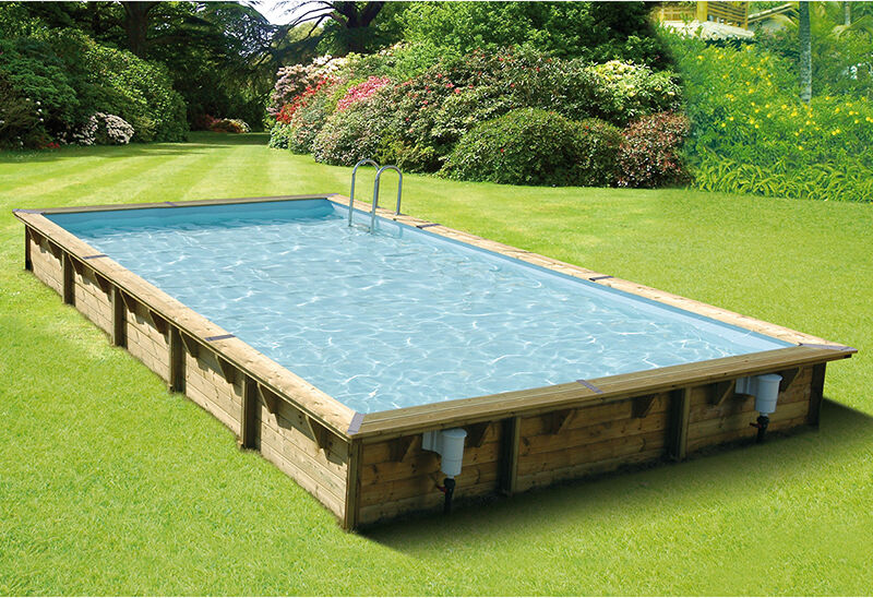 Ubbink Piscine bois Linea 8,00 x 5,00 x h1,40m Coloris du liner - Gris