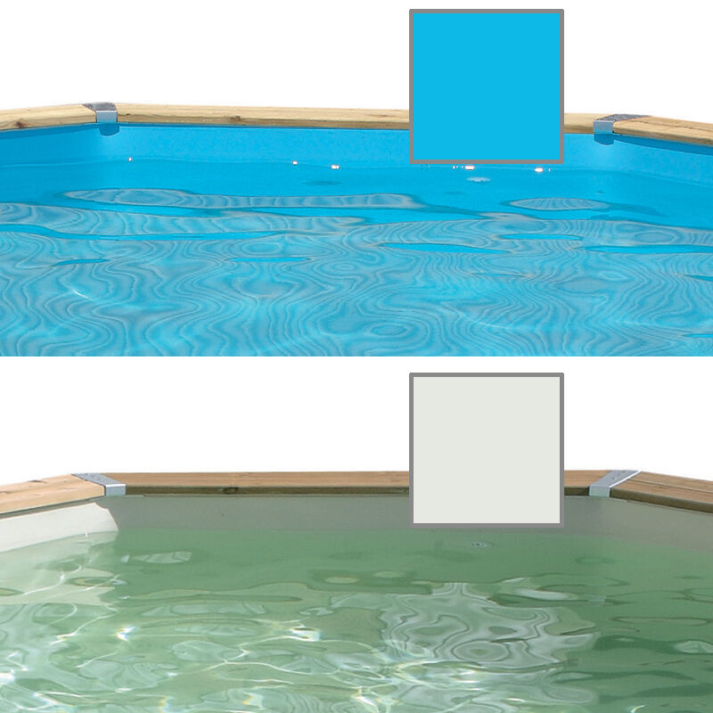 Ubbink Liner pour piscine bois Ubbink octogonale allongée Coloris du liner - Bleu, Modèle - Octogonale allongée 8,60 x 4,70 x h1,30m