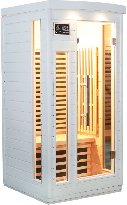 SNÖ Sauna infrarouge blanc panneaux carbone 1500W 1 place - SNÖ