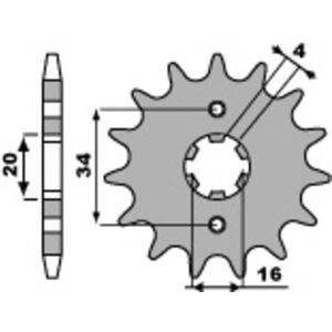 PBR Standard-Stahlkettenrad 263 - 428