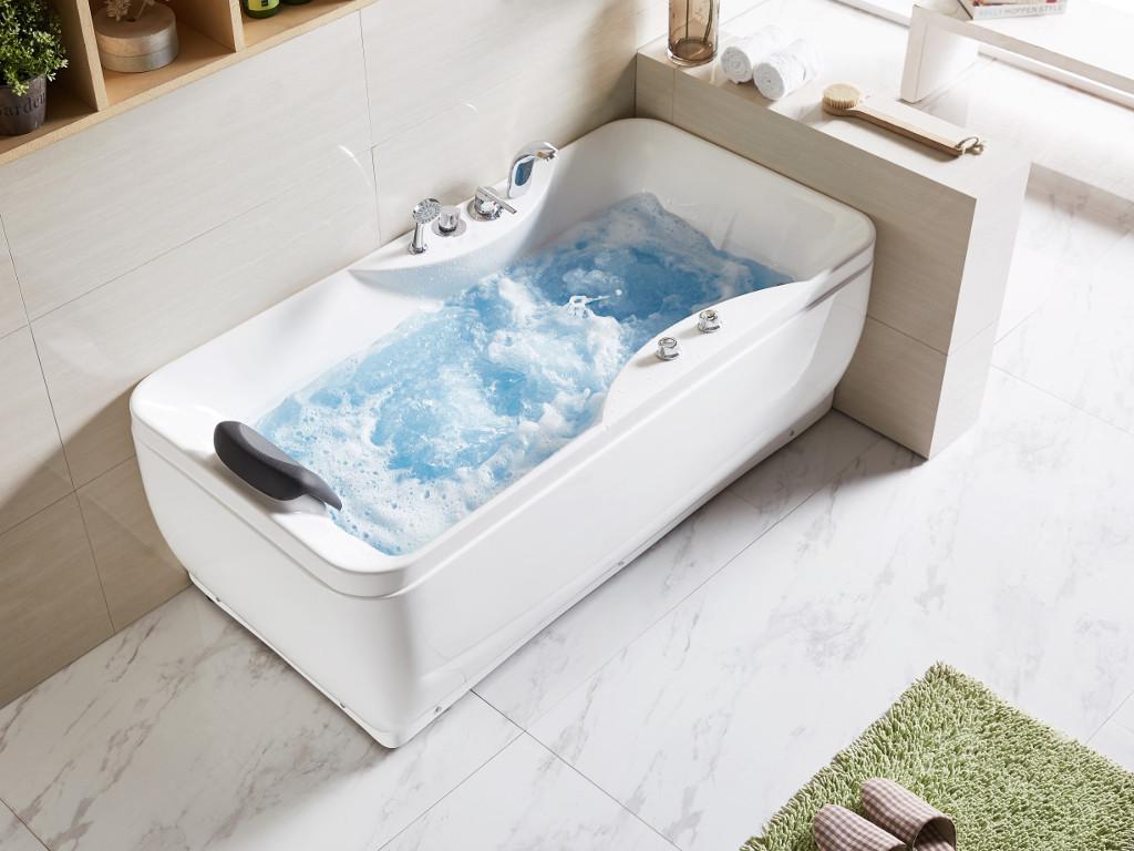 Vente-unique.ch Whirlpool Badewanne GAVINO - 1 Person  - 140 Liter - Ecke Rechts