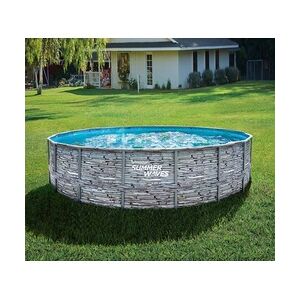 Summer Waves Elite Frame Pool   Aufstellpool rund   Komplettset   Steinoptik   Ø 549x132 cm