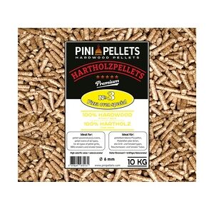 PINI Hartholz Pellets Nr. 3 Pizza Ofen Speziell für pelletbetriebene Pizzaöfen 10 Kg