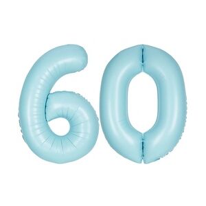 XL Folienballon hellblau Zahl 60