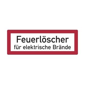 Feuerwehrschild, Feuerlöscher für elektrische Brände - DIN 4066 - 148x52 mm Folie selbstklebend