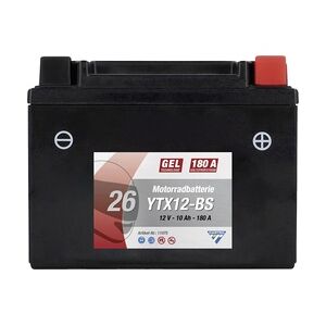 Cartec Gel Motorradbatterie YTX12-BS 10Ah 180A