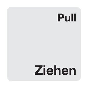 Türschild, Ziehen/Pull, 60 x 60 mm - 60x60x0.5 mm Aluminium glatt