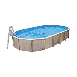Interline Summer Holz Schwimmbad Diana Set 3   Blau   850x490x132 cm   Inkl. 5 teiliges Zubehörpaket und Winterabdeckung