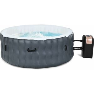GOPLUS Aufblasbarer Whirlpool für 2-4 Personen, Indoor & Outdoor Beheitzter Pool mit 108 Massagedüsen, Filtersystem, Abdeckung, Whirlpool für Bubble Spa,