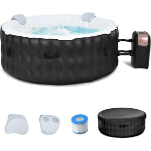 GOPLUS Aufblasbarer spa Pool für 2-4 Personen, Indoor & Outdoor Beheitzter Pool mit 108 Massagedüsen, Filtersystem, Abdeckung, Pool für Bubble Spa, 180 x 68