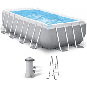 Aufstellpool Intex Prisma Frame 26790NP + Filterpumpe und Poolleiter