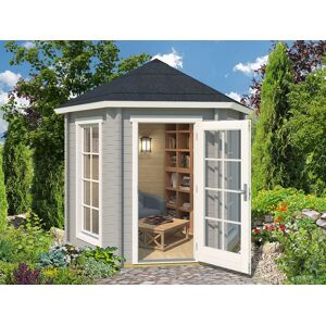 Dancover Holzpavillon Lausanne, sechskantig 2,8x2,42x2,89m, 44mm, Hellgrau