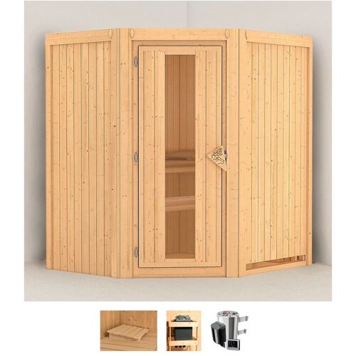 KARIBU Sauna „Tomke“ Saunen 3,6-kW-Plug & Play Ofen mit externer Steuerung beige (naturbelassen) Saunen