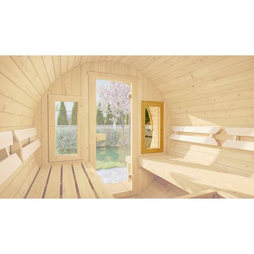 WEKA Saunafenster Fenster für Fasssauna 198, BxH: 40×80 cm Gr. B/H: 40 cm x 80 cm, beige (natur) Saunafenster