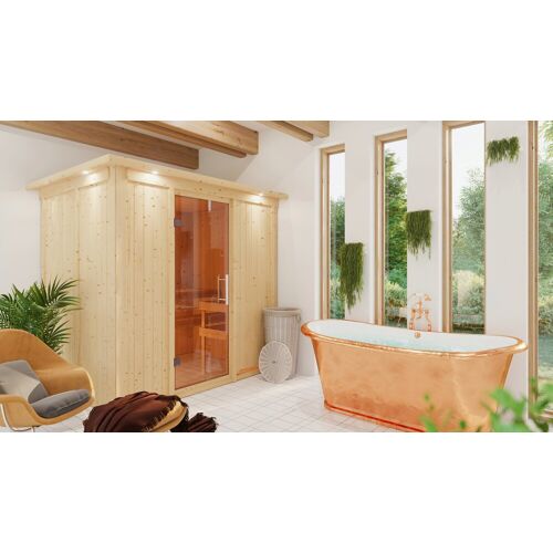 WOLFF Sauna „Innensauna de luxe Elaia“ Saunen beige (natur) Saunen