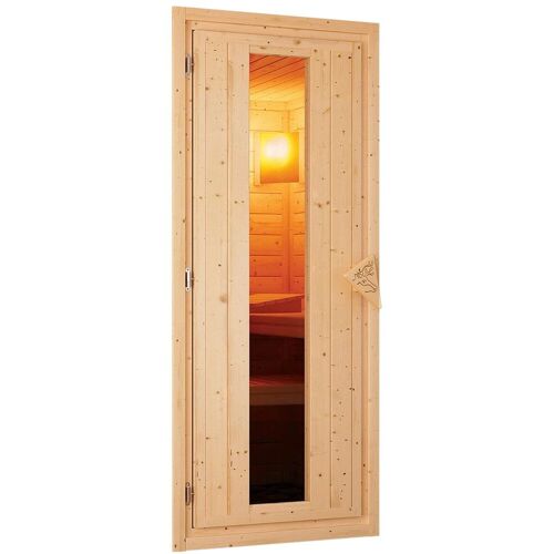 KARIBU Saunatür „Türpaket 68 mm“ Türen Holztür mit Isolierglas Gr. 65,50 cm, Türanschlag wechselbar, braun (bronziert) Saunatüren