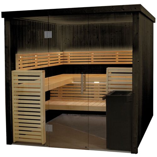 HARVIA Fenix 2020S Sauna Saunakabine aus Fichte schwarz Indoor-Sauna 206 x 203 x 201 cm – Harvia