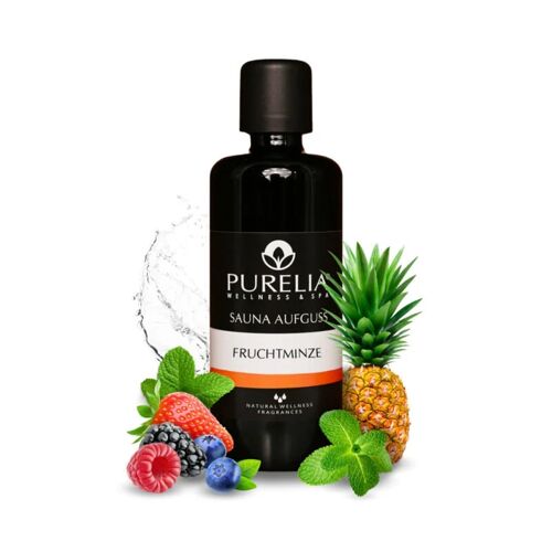 PURELIA Saunaaufguss Konzentrat Fruchtminze 100 ml natürlicher Sauna-aufguss – reine ätherische Öle – Purelia