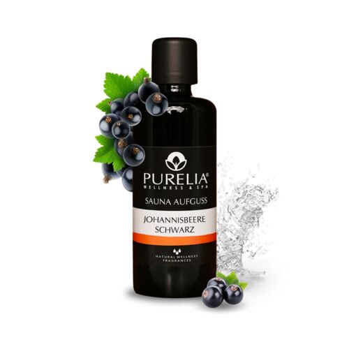 PURELIA Saunaaufguss Konzentrat schwarze Johannisbeere 100 ml natürlicher Sauna-aufguss – reine äthe – Purelia
