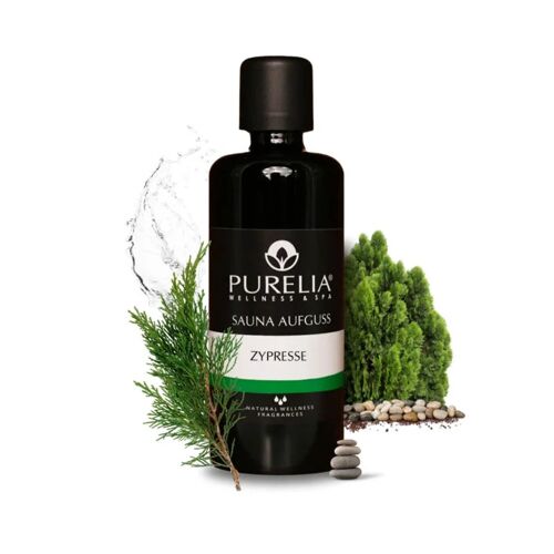 PURELIA Saunaaufguss Konzentrat Zypresse 100 ml natürlicher Sauna-aufguss – reine ätherische Öle – Purelia