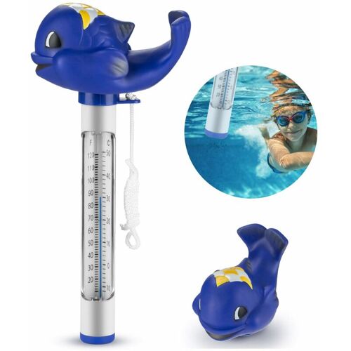 QIEDIE Schwimmbad-Thermometer für den Innen- und Außenbereich, schwimmendes Cartoon-Tier-Schwimmbad-Thermometer, Massage, Spa, Aquarium, Whirlpool und