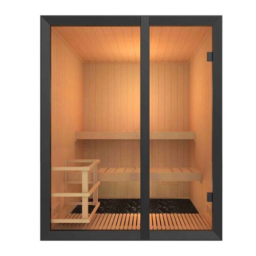 Sentiotec Onni Elementsauna aus Abachi Saunakabine Elementkabine 160x160x200 cm