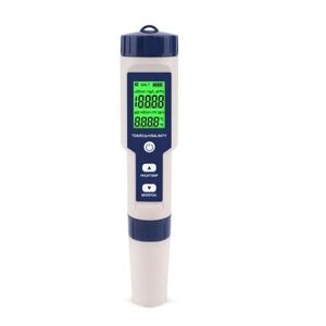 NSF 5 IN 1 PH Temperatur TDS EC Saltholdighed Meter Digital Vandtæt Med Automatisk Kalibrering Funktion Vand Kvalitet PH Tester