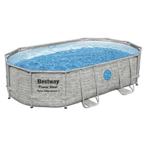 Bestway Oval Rørformet Pool 56946 Power Steel Swim Vista 488x305x107cm  10949 Liters