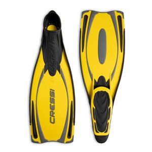 Cressi Reaction Pro Full Foot Scuba Diving Snorkeling Fins Yellow/Silver, 46/47-11.5/12.5