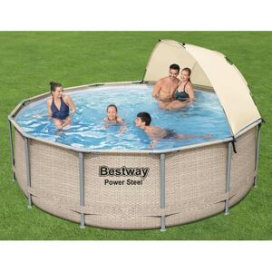 Bestway Power Steel swimmingpoolsæt med baldakin 396x107 cm