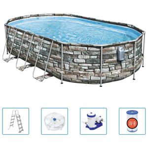 Bestway Power Steel poolsæt Comfort Jet Series 610x366x122 cm oval