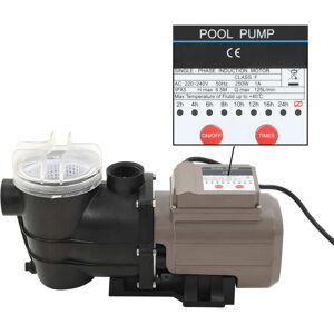 vidaXL poolpumpe med timer 0,25 HK 8000 l/t. sort