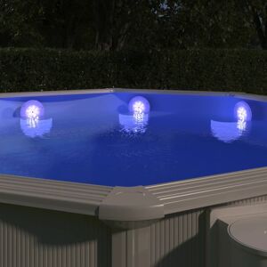 vidaXL LED-poollampe med fjernbetjening nedsænkelig flydende hvid