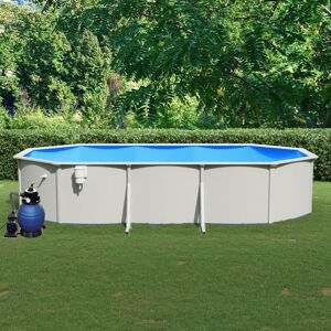 vidaXL swimmingpool med sandfilterpumpe 610x360x120 cm