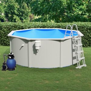 vidaXL swimmingpool med sandfilterpumpe og poolstige 360x120 cm