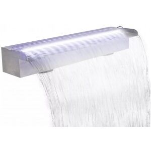 vidaXL Fuente Cascada Rectangular Led Para Piscina Acero Inoxidable 60 Cm