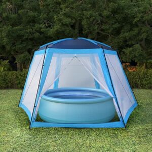 vidaXL Carpa para piscina de tela azul 660x580x250 cm