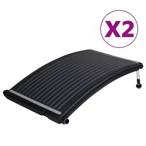 vidaXL Paneles calefactores solares de piscina curvos 2 uds 110x65 cm