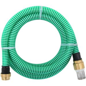 vidaXL Manguera de succión con conectores de latón PVC verde 29 mm 10m