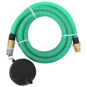 vidaXL Manguera de succión con conectores de latón PVC verde 29 mm 10m